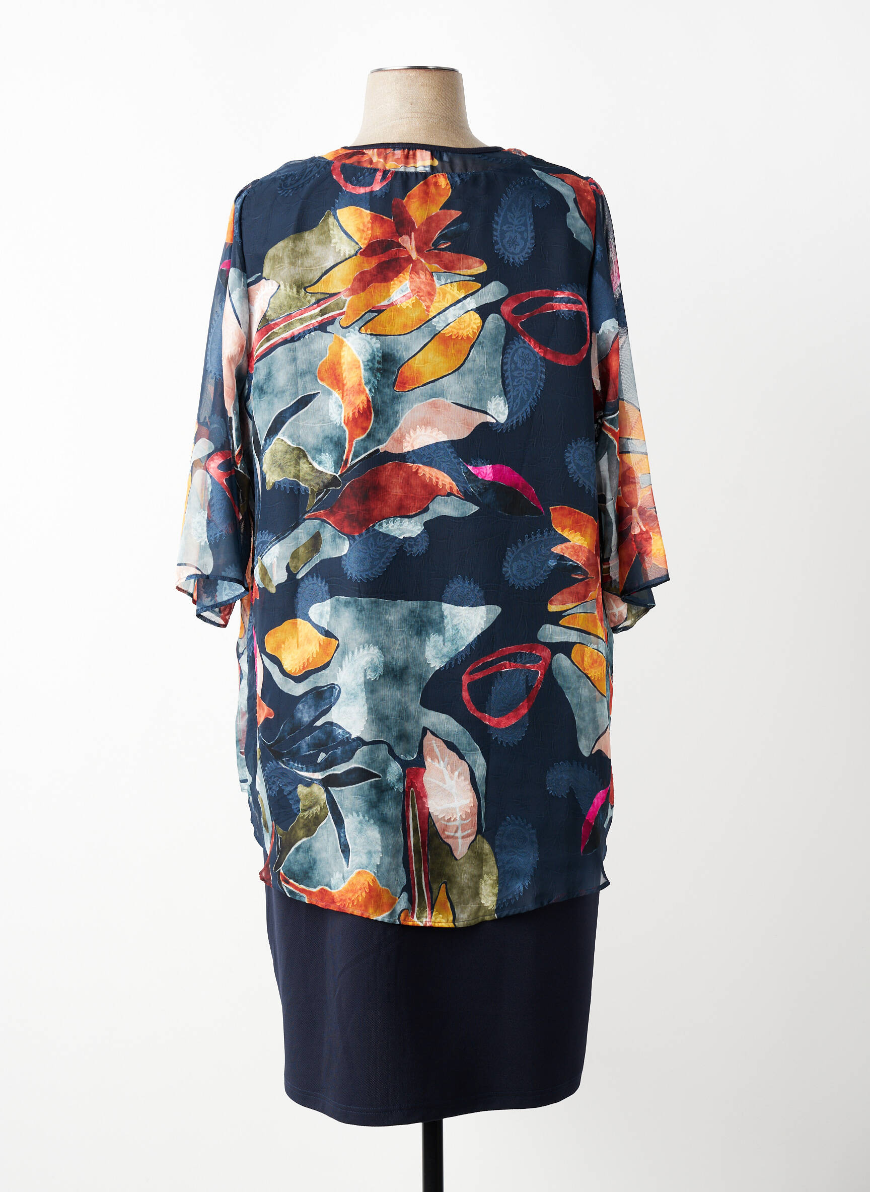 Pusilgių suknelė 3/4 rankovės 3/4 rankovės mėlyna GREGORY PAT moteris