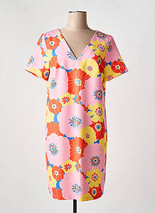 Pusilgių suknelė fantazijos raštas trumpas rankovės rožinė HIPPOCAMPE moteris