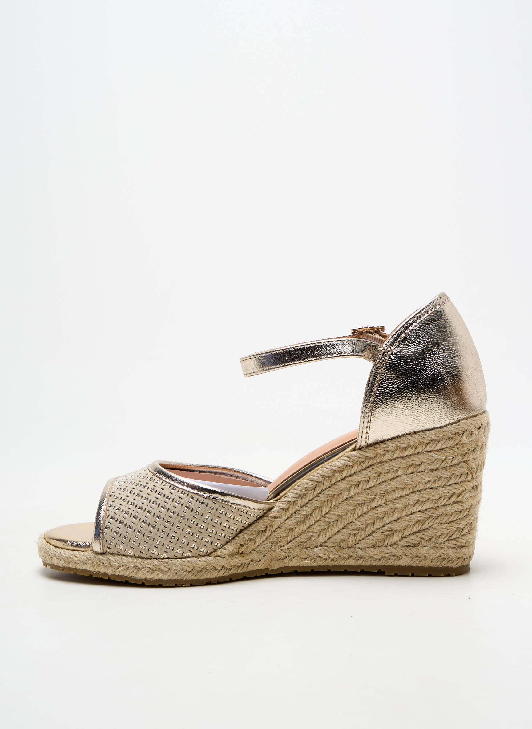 Espadrilės satino audinys kulnas nuo 7 iki 9 cm auksas EMILIE KARSTON moteris