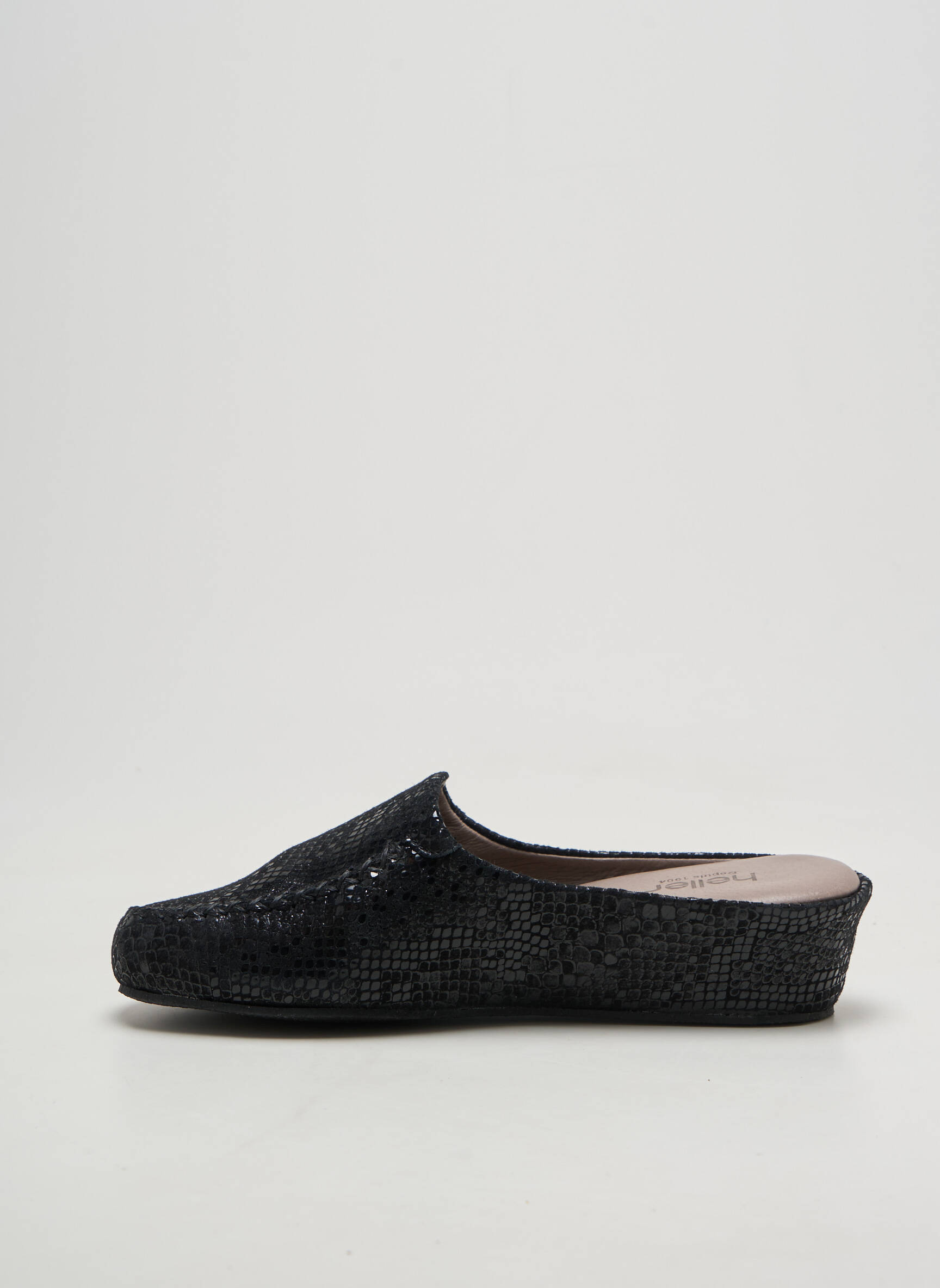 Mule/sabotai satino audinys kulnas nuo 4 iki 6 cm juodas HELLER moteris