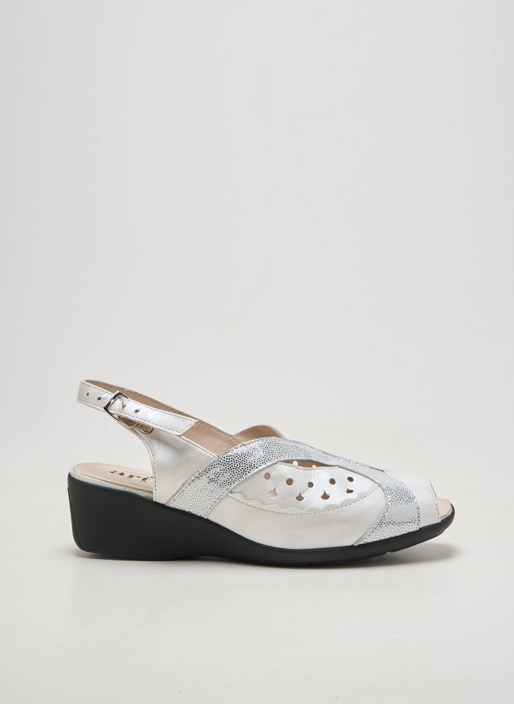 Sandalai/nu pėdos satino audinys kulnas nuo 4 iki 6 cm sidabrinė ARTIKA SOFT moteris