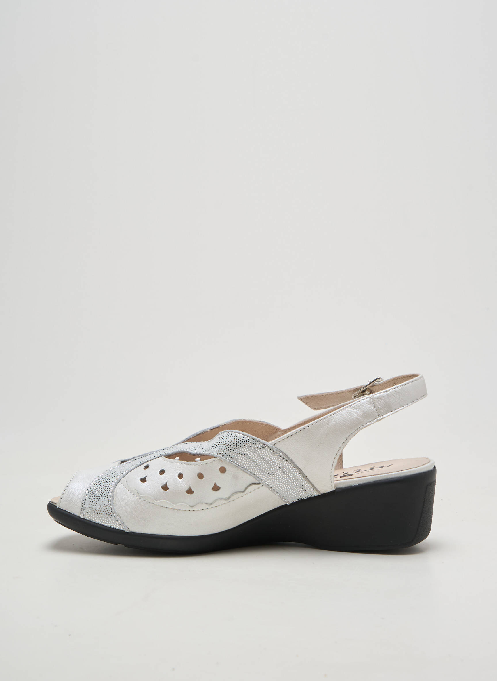 Sandalai/nu pėdos satino audinys kulnas nuo 4 iki 6 cm sidabrinė ARTIKA SOFT moteris