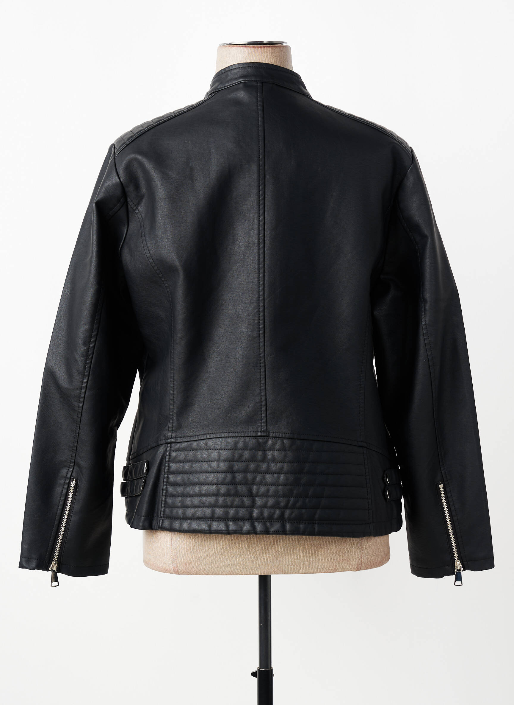 Dirbtinės odos striukė kišenės juodas CHRISTY moteris