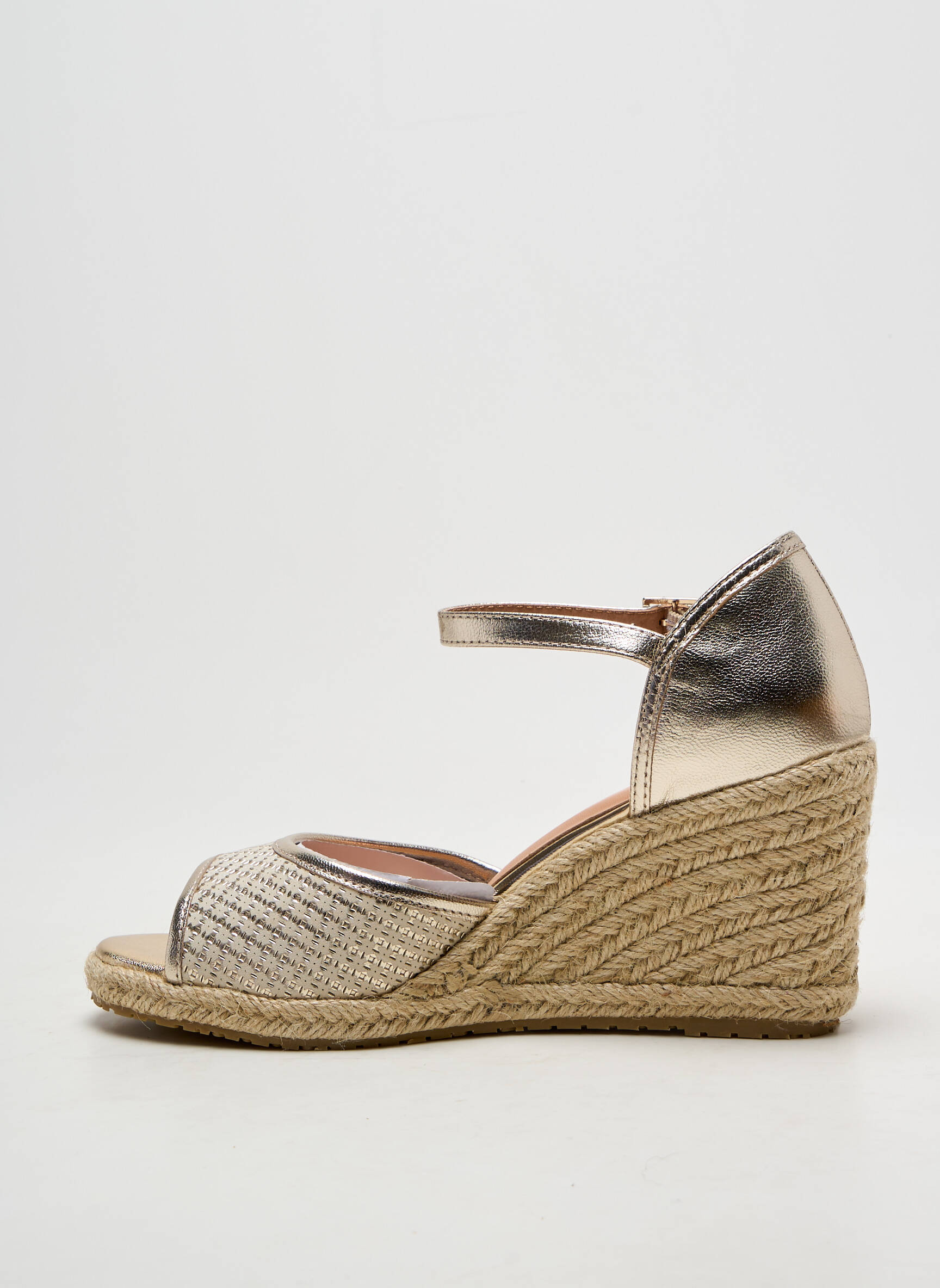 Espadrilės satino audinys kulnas nuo 7 iki 9 cm auksas EMILIE KARSTON moteris
