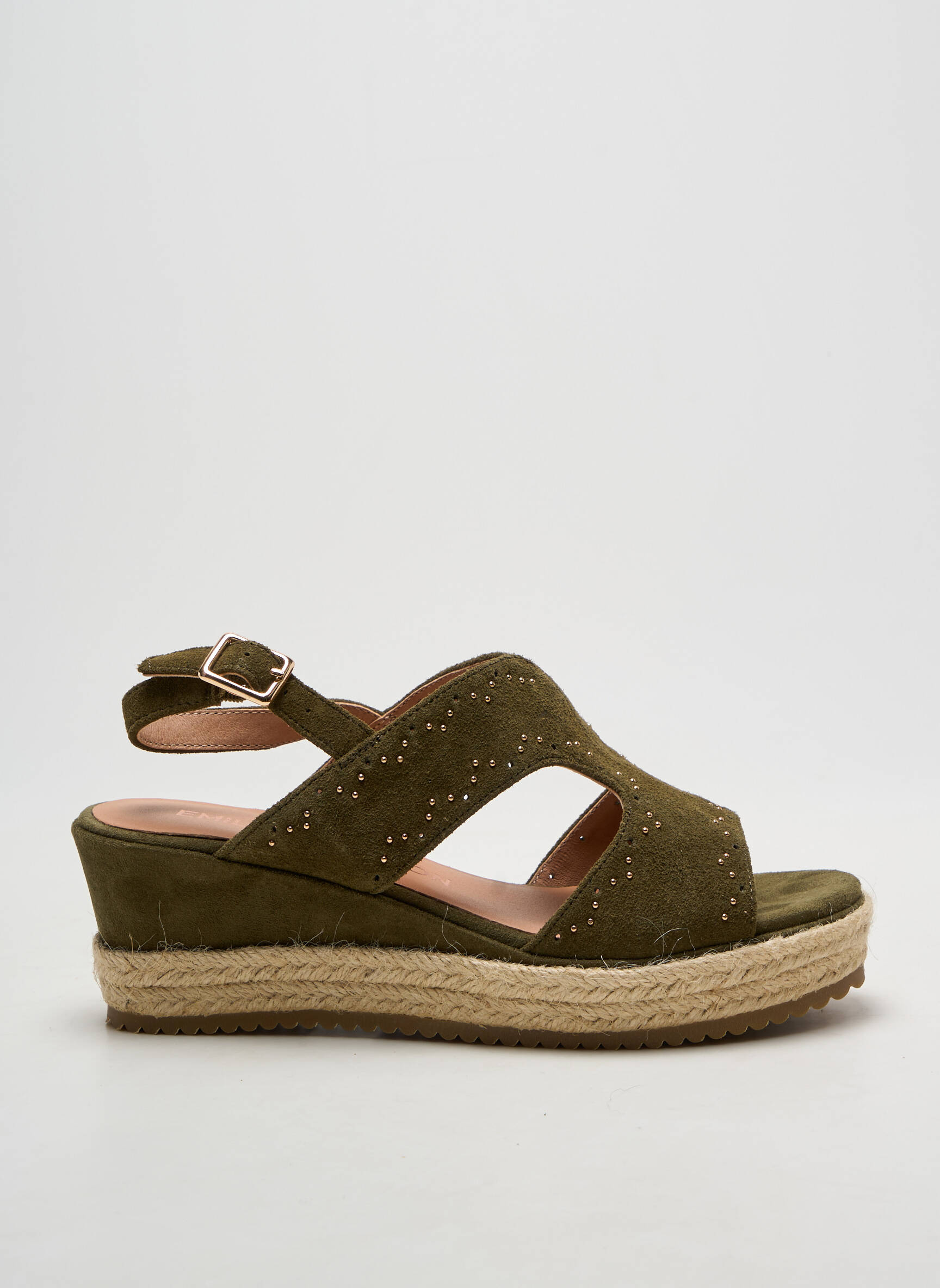 Espadrilės satino audinys kulnas nuo 4 iki 6 cm žalias EMILIE KARSTON moteris