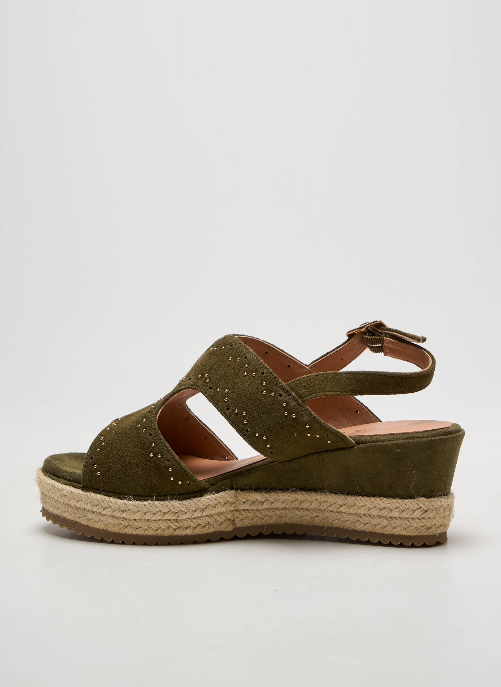 Espadrilės satino audinys kulnas nuo 4 iki 6 cm žalias EMILIE KARSTON moteris
