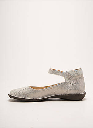 Balerinos velcro užsegimas plokščias kulnas iki 3 cm sidabrinė DORKING moteris