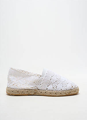 Espadrilės apvalus mygtukas plokščias kulnas iki 3 cm baltas LA MAISON DE L'ESPADRILLE moteris