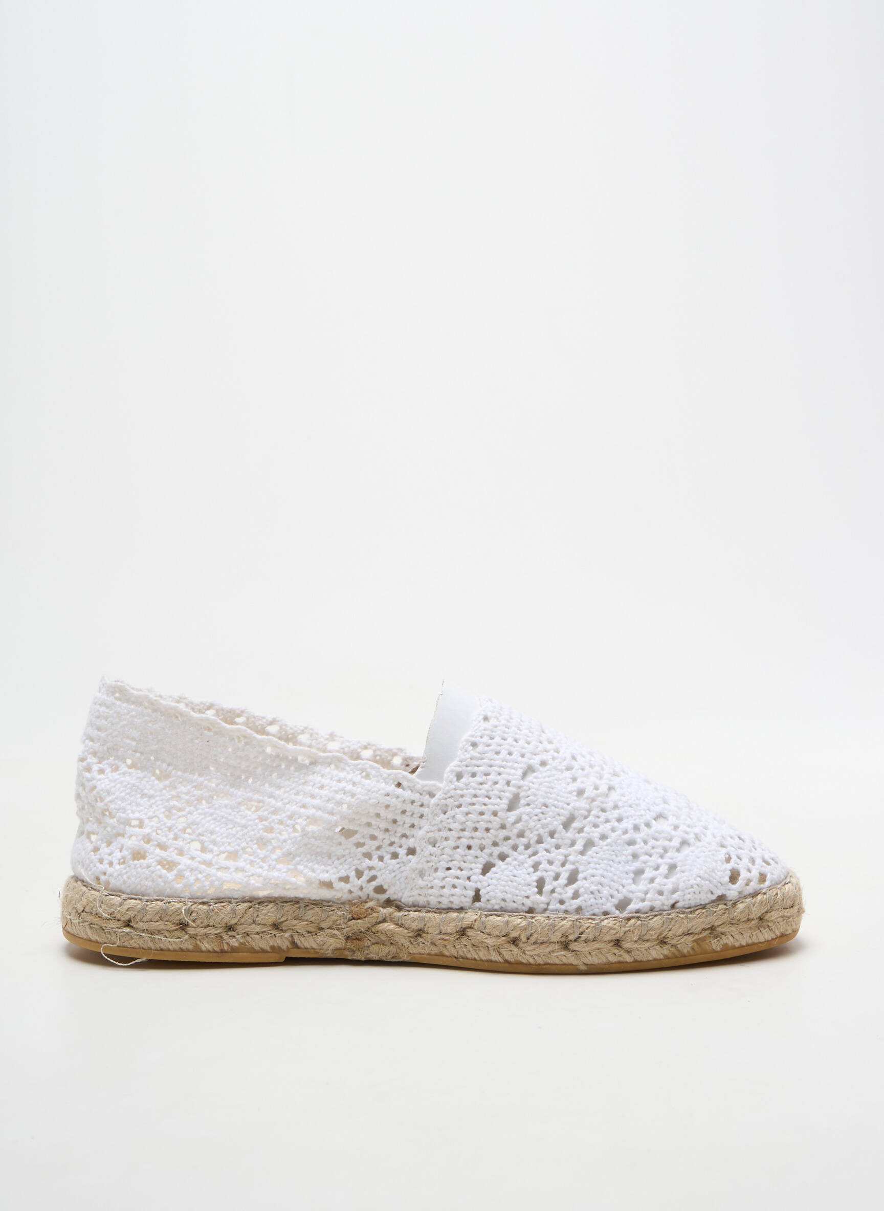 Espadrilės apvalus mygtukas plokščias kulnas iki 3 cm baltas LA MAISON DE L'ESPADRILLE moteris