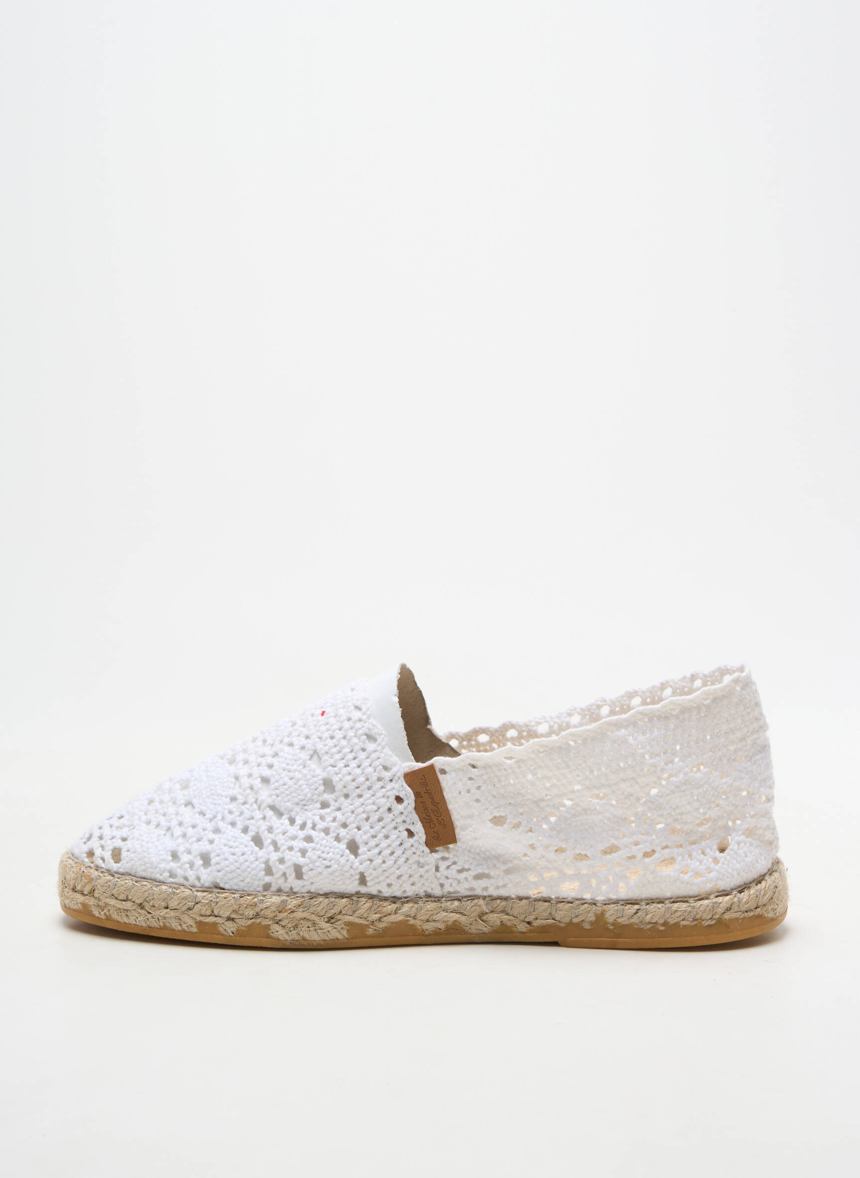 Espadrilės apvalus mygtukas plokščias kulnas iki 3 cm baltas LA MAISON DE L'ESPADRILLE moteris