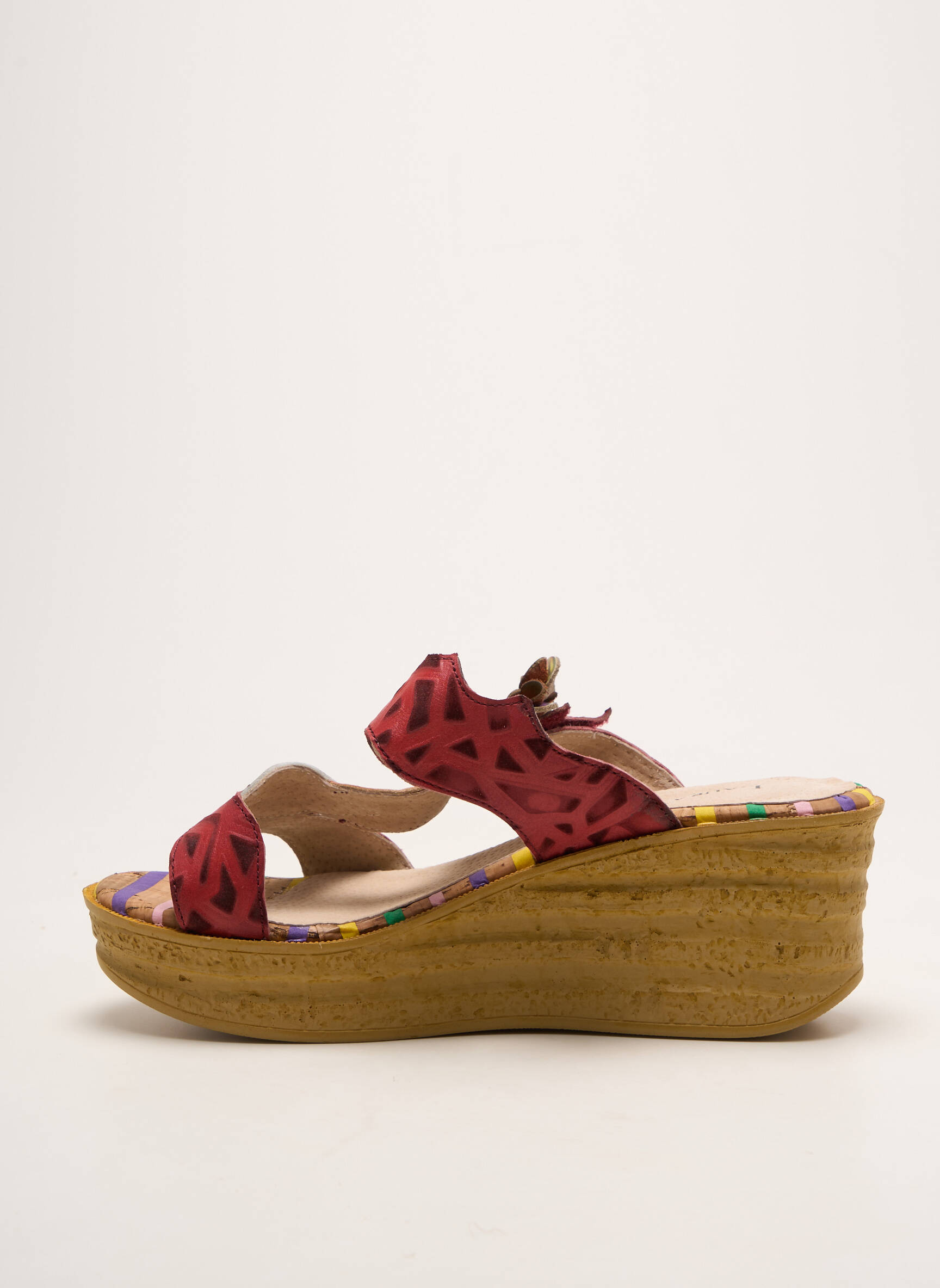 Mule/sabotai kompensuotas kulnas kulnas nuo 7 iki 9 cm raudona LAURA VITA moteris