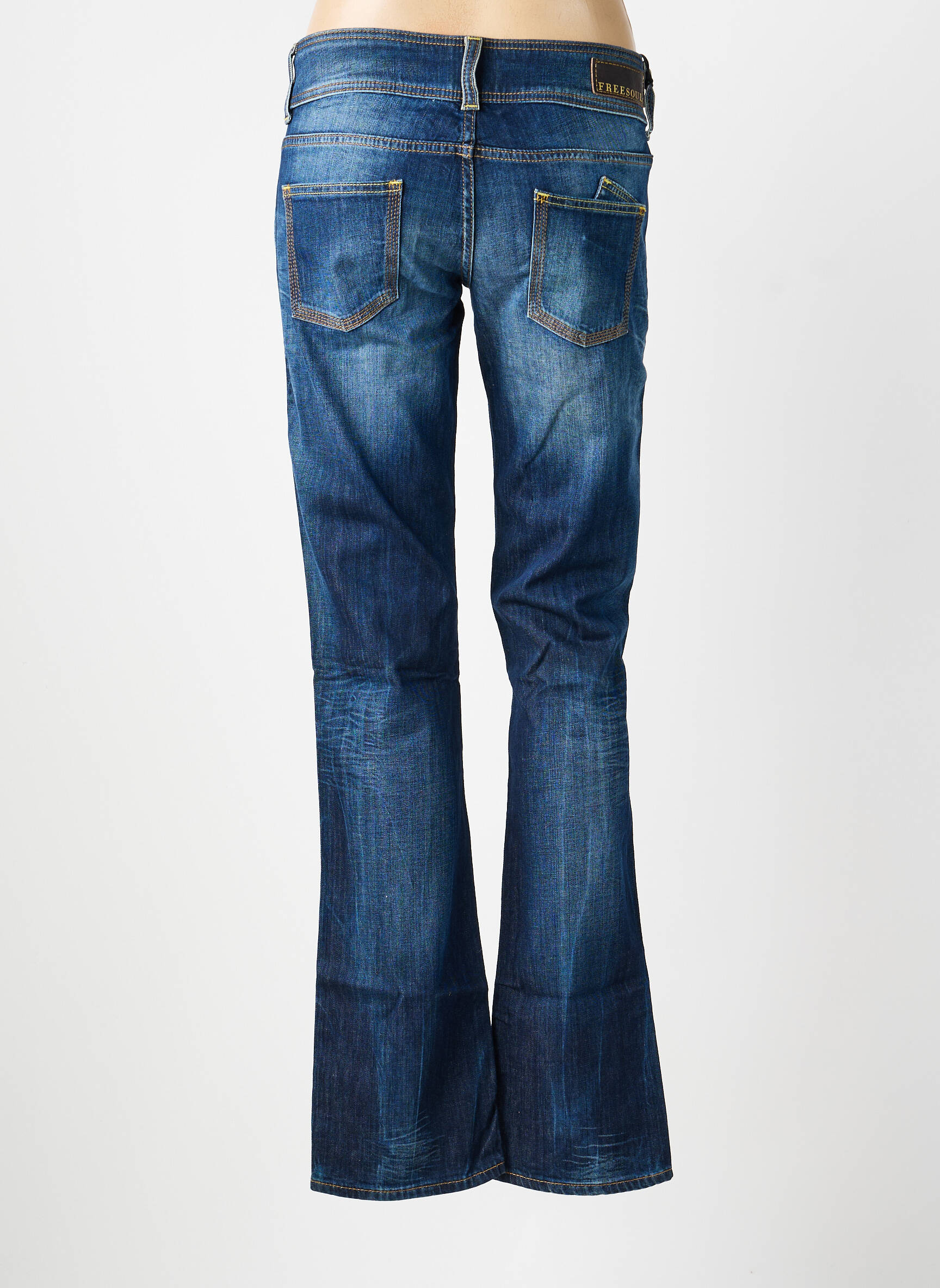 Tiesios kirpimo džinsai tamprumas maža dydžio mėlyna FREESOUL moteris