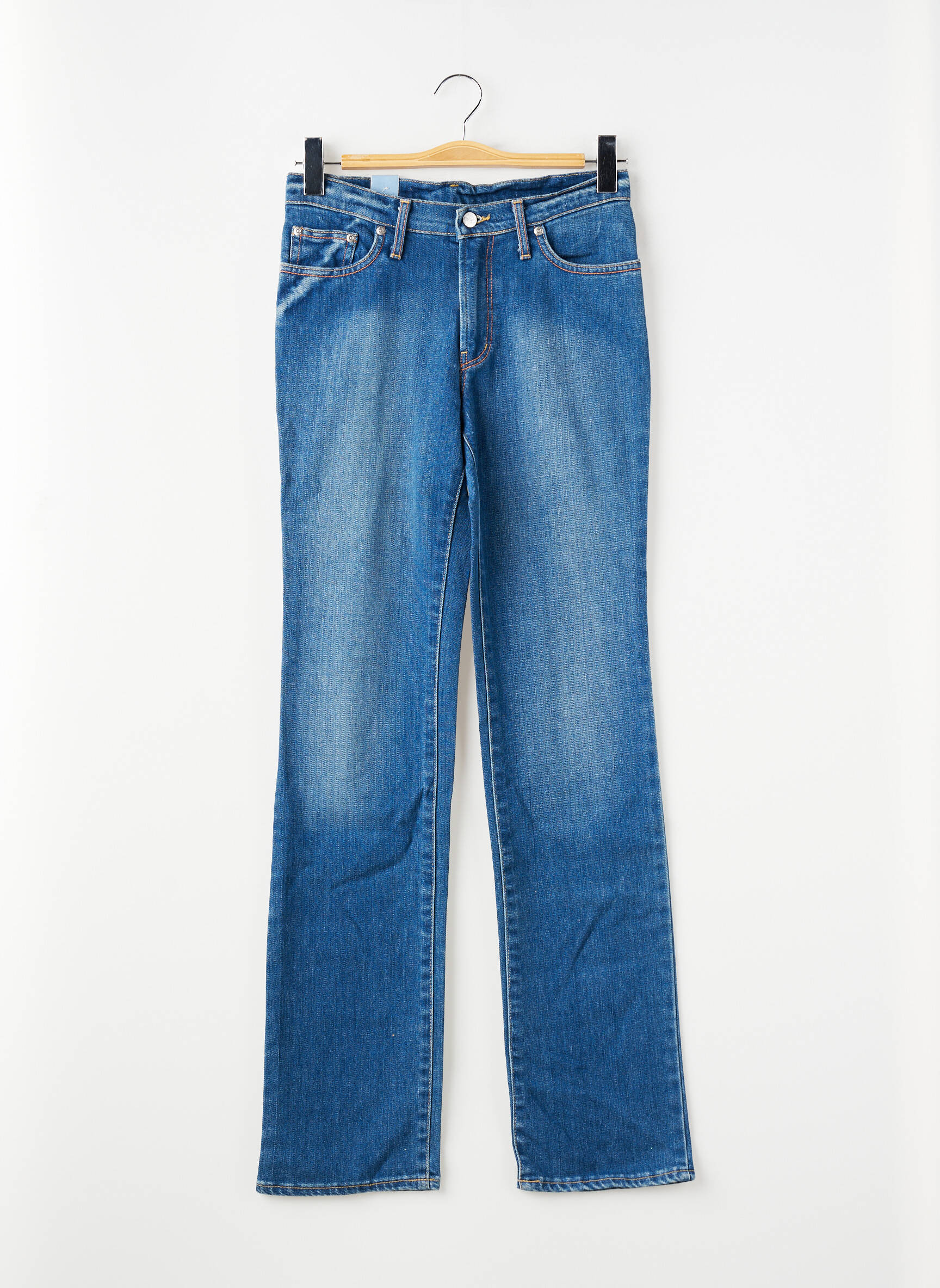 Tiesios kirpimo džinsai tamprumas mėlyna CIMARRON mergina