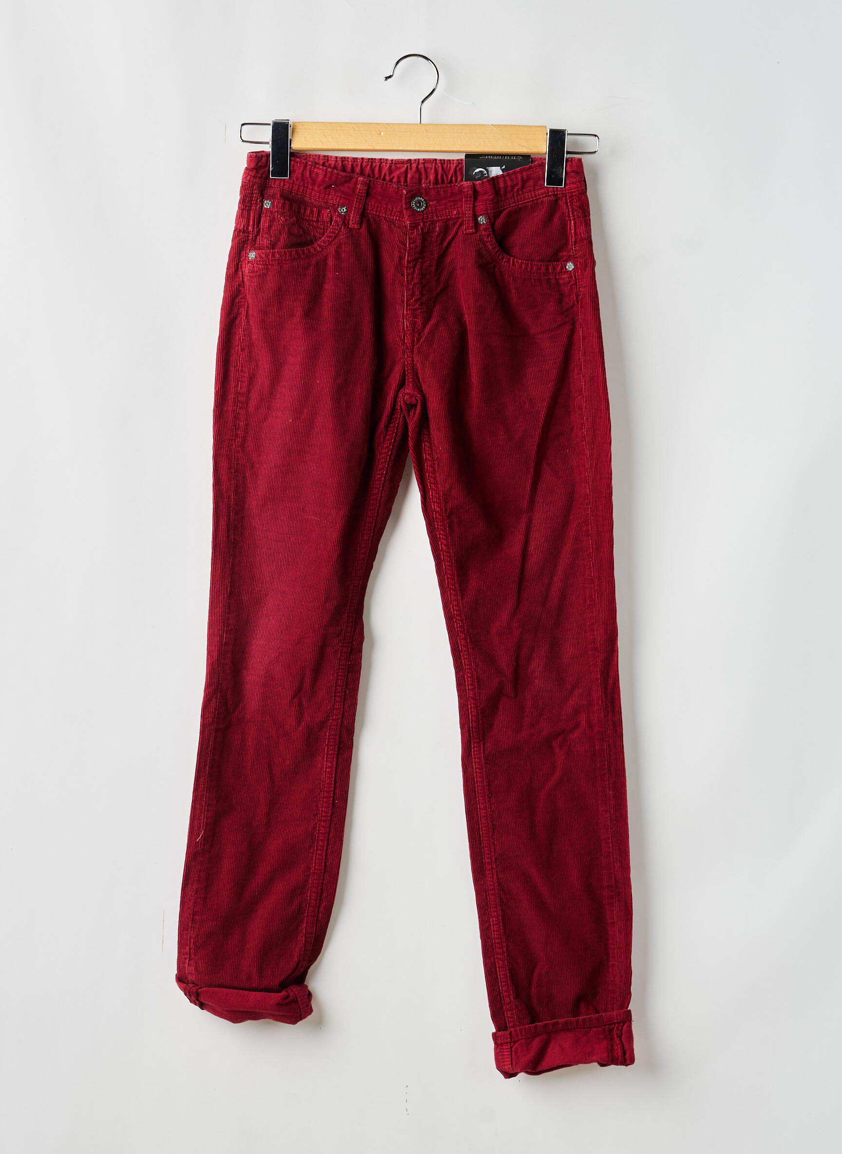 Lieknos kelnės aksomo audimas reguliuojamo dydžio raudona PEPE JEANS berniukas