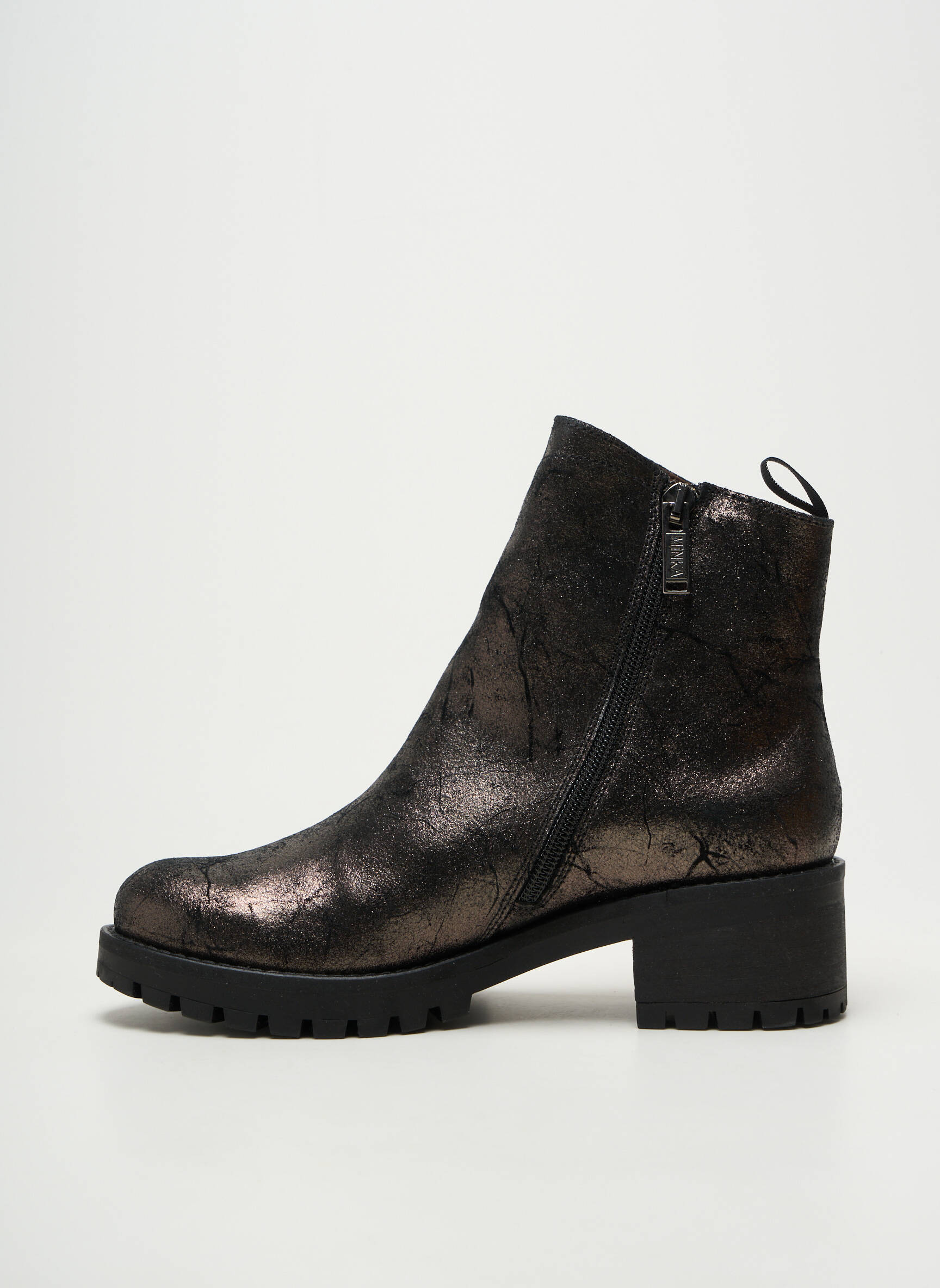 Batai/botai satino audinys kulnas nuo 4 iki 6 cm sidabrinė MINKA DESIGN moteris