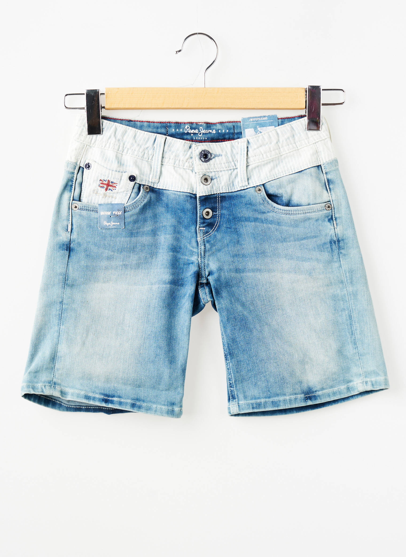 Bermudas tamprumas reguliuojamo dydžio mėlyna PEPE JEANS mergina