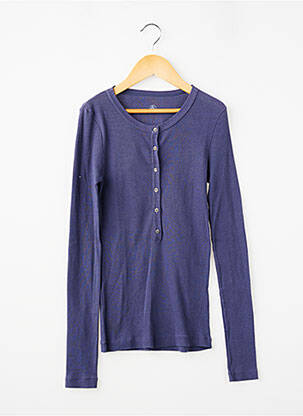 Viršūnė centrinė iškirptė ilgos rankovės violetinis PETIT BATEAU mergina