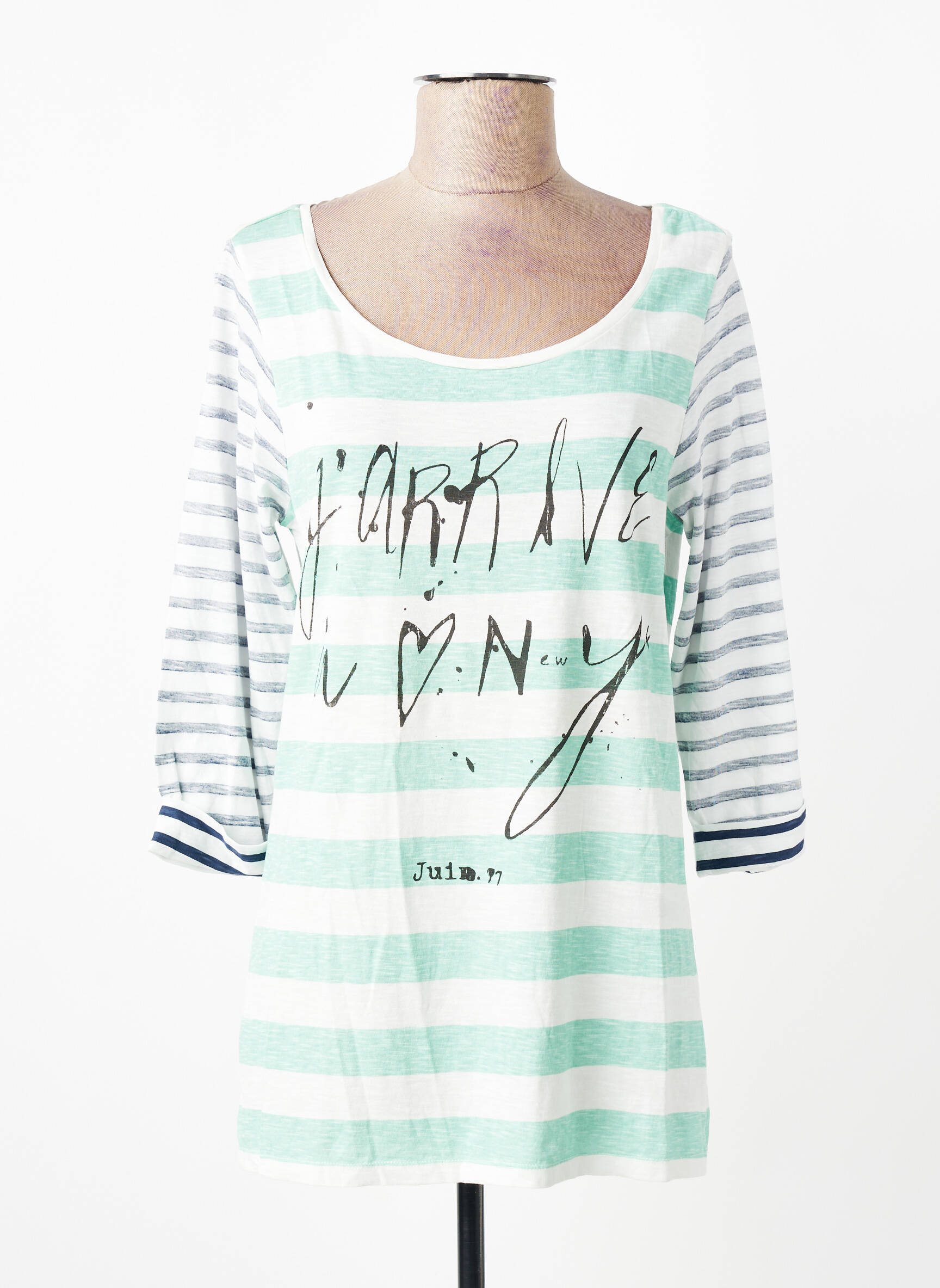 T-marškinys 3/4 rankovės 3/4 rankovės žalias MAISON SCOTCH moteris