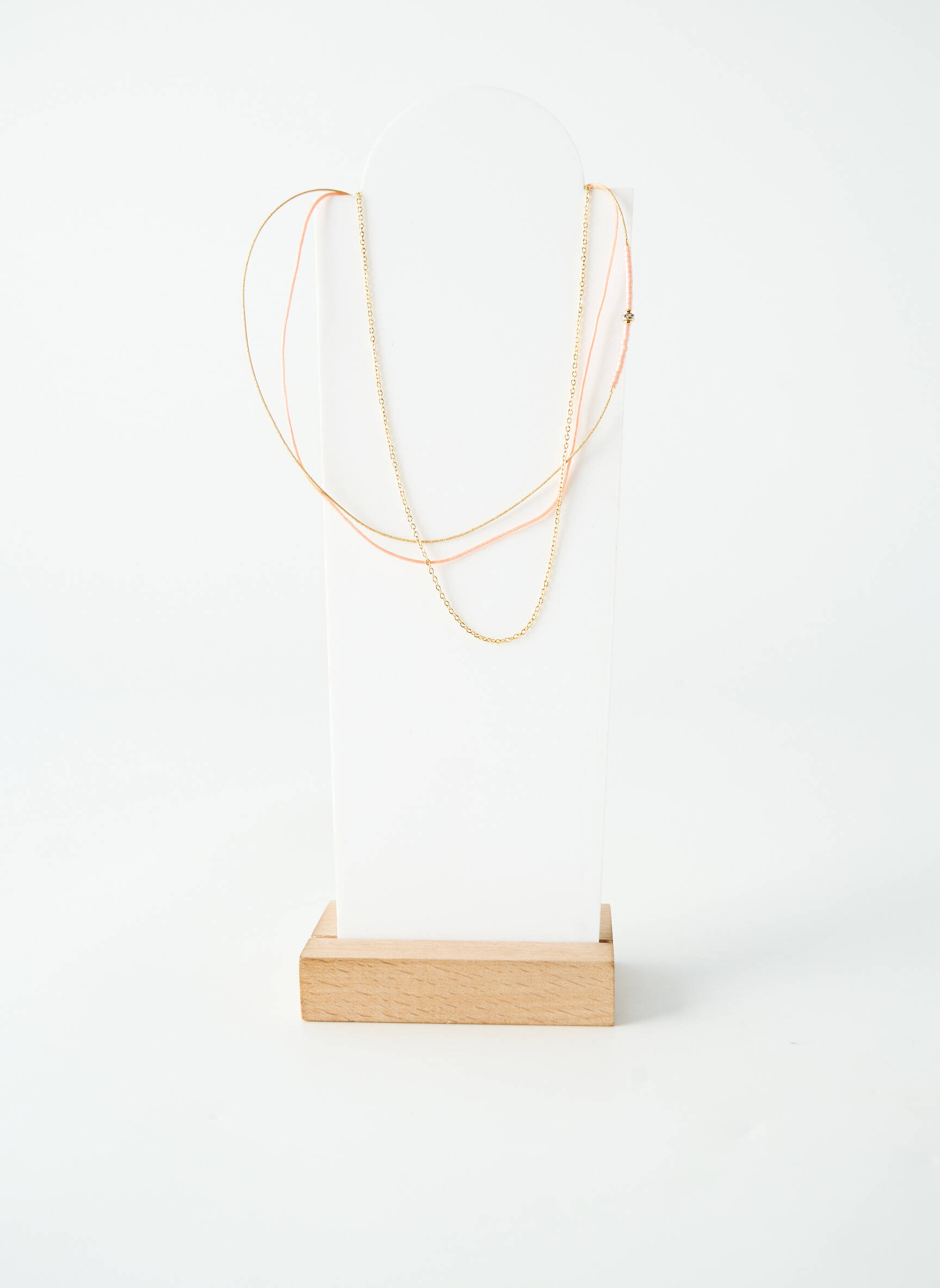 Kaklaraištis perlų ornamentas rožinė BY GARANCE moteris