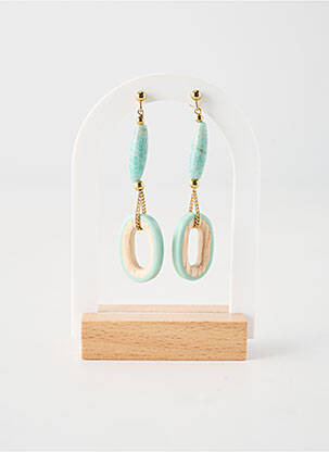 Auskarai mygtuko uždarymas mėlyna NATURE BIJOUX moteris