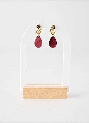 Auskarai mygtuko uždarymas rudas NATURE BIJOUX moteris