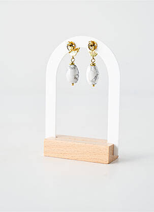 Auskarai perlų ornamentas pilka NATURE BIJOUX moteris