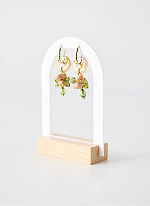 Auskarai užsegimas su spaustuku žalias NATURE BIJOUX moteris