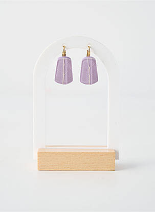 Auskarai užsegimas su spaustuku violetinis NATURE BIJOUX moteris
