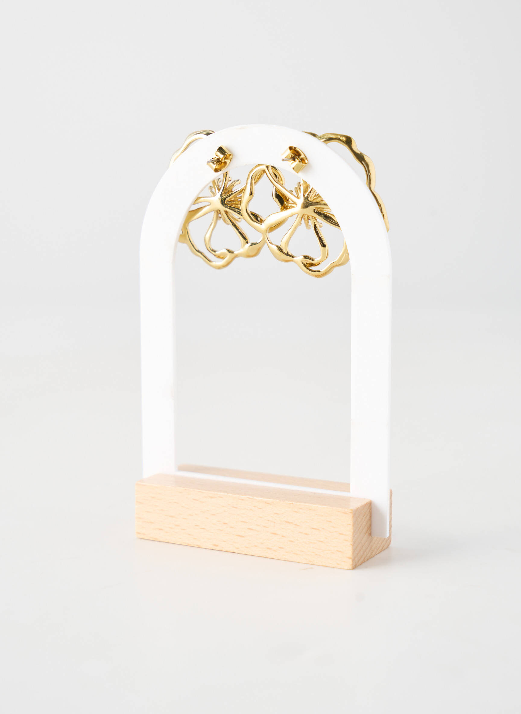 Auskarai metalinis ornamentas rožinė FRANCK HERVAL moteris