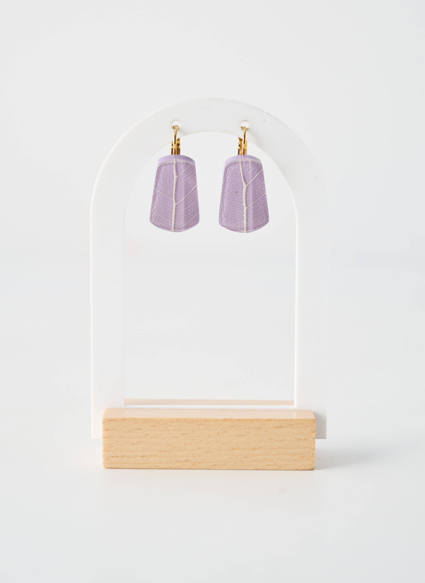 Auskarai užsegimas su spaustuku violetinis NATURE BIJOUX moteris