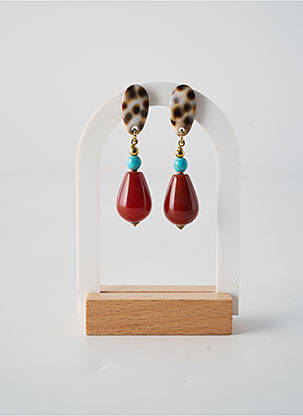 Auskarai mygtuko uždarymas rudas NATURE BIJOUX moteris