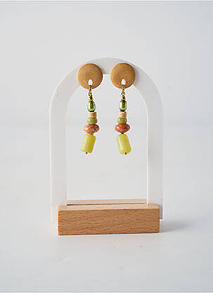 Auskarai perlų ornamentas žalias NATURE BIJOUX moteris