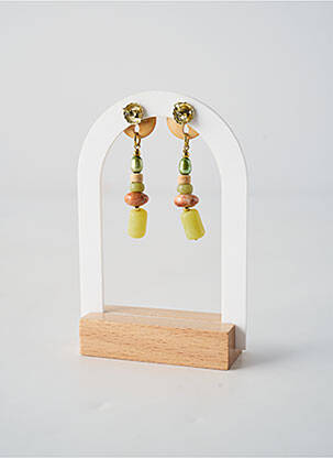 Auskarai perlų ornamentas žalias NATURE BIJOUX moteris