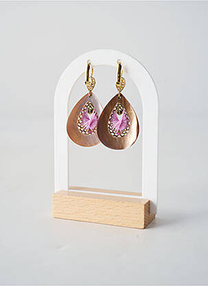 Auskarai auksu padengti medžiagos violetinis NATURE BIJOUX moteris