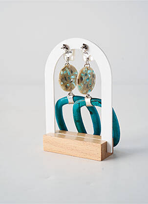 Auskarai mygtuko uždarymas mėlyna NATURE BIJOUX moteris