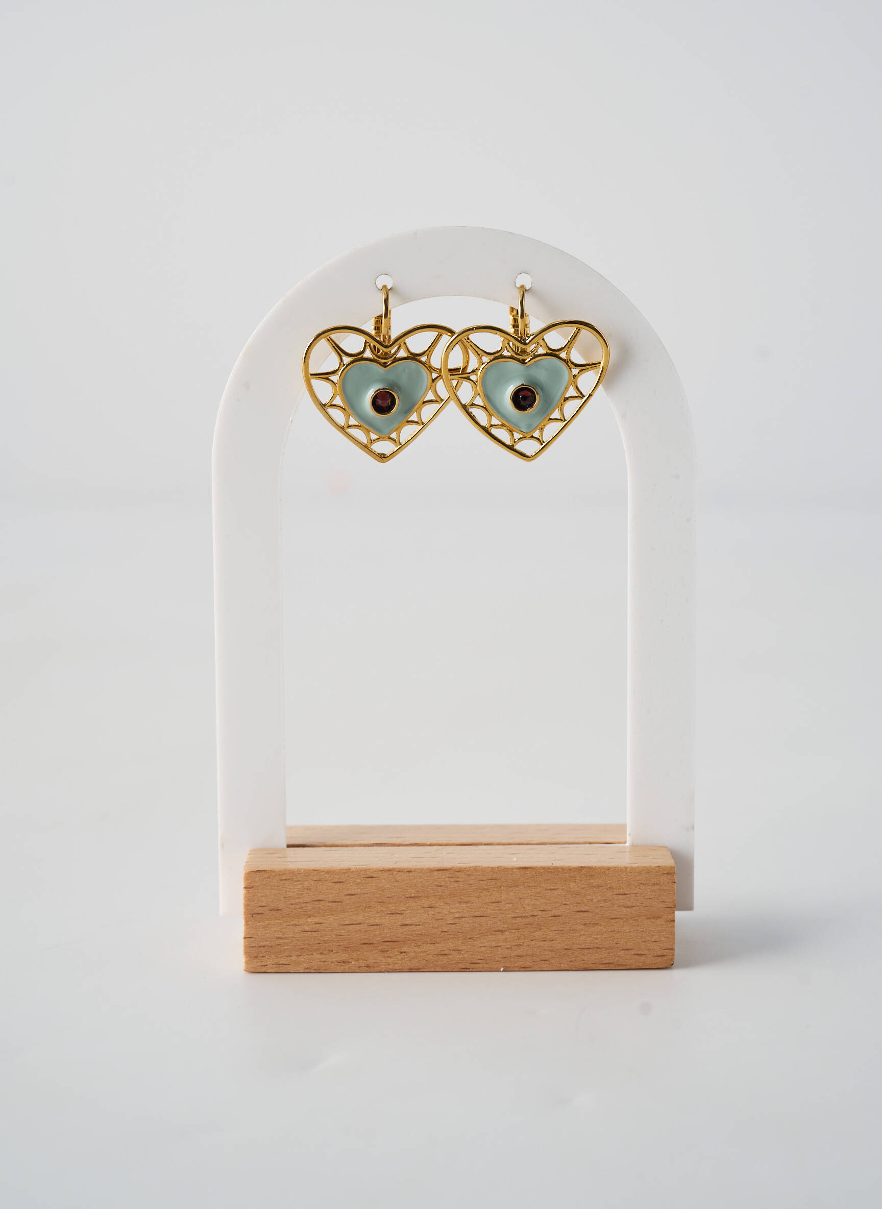 Auskarai užsegimas su spaustuku mėlyna NATURE BIJOUX moteris