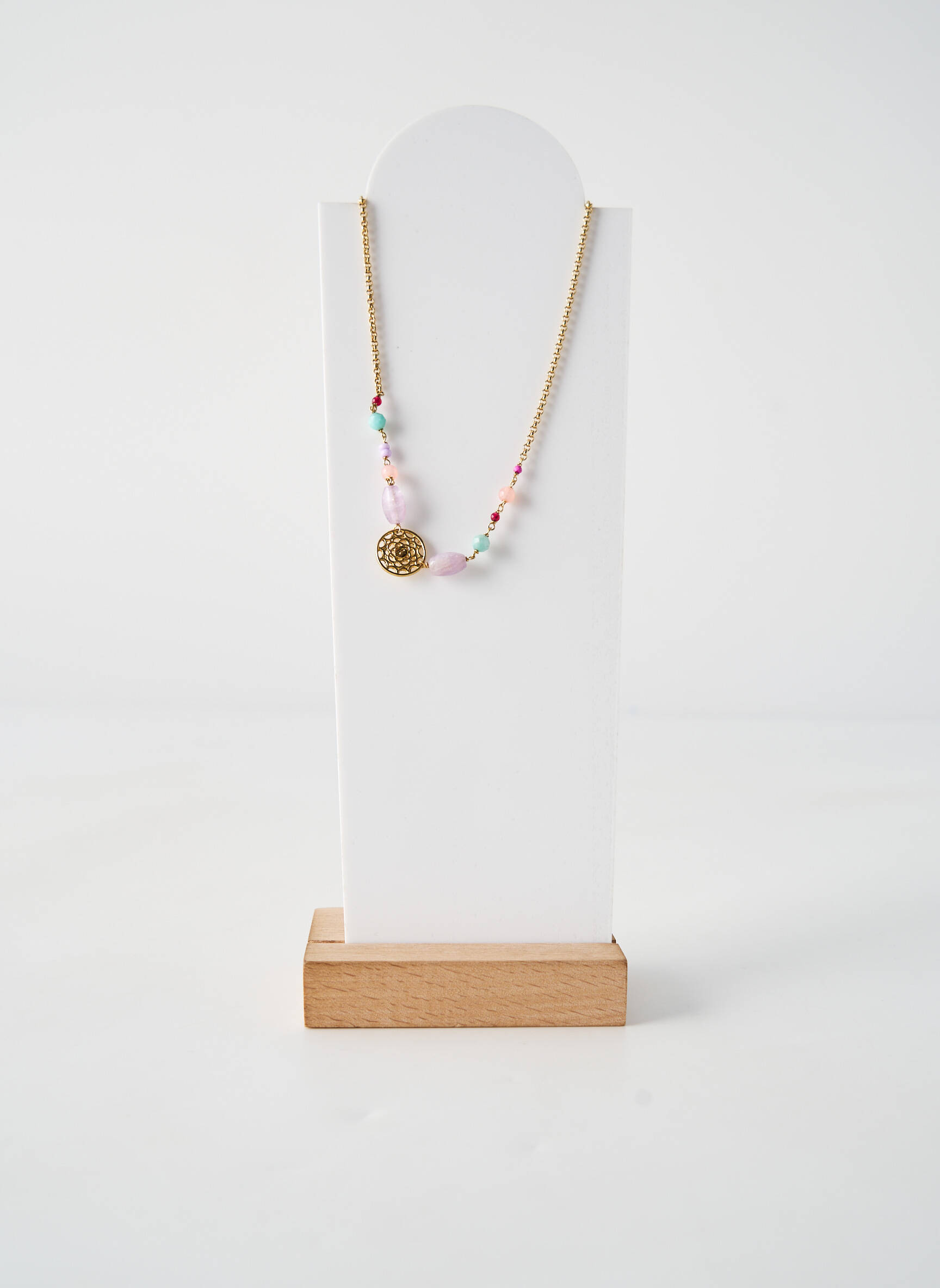 Kaklaraištis auksu padengti medžiagos mėlyna NATURE BIJOUX moteris