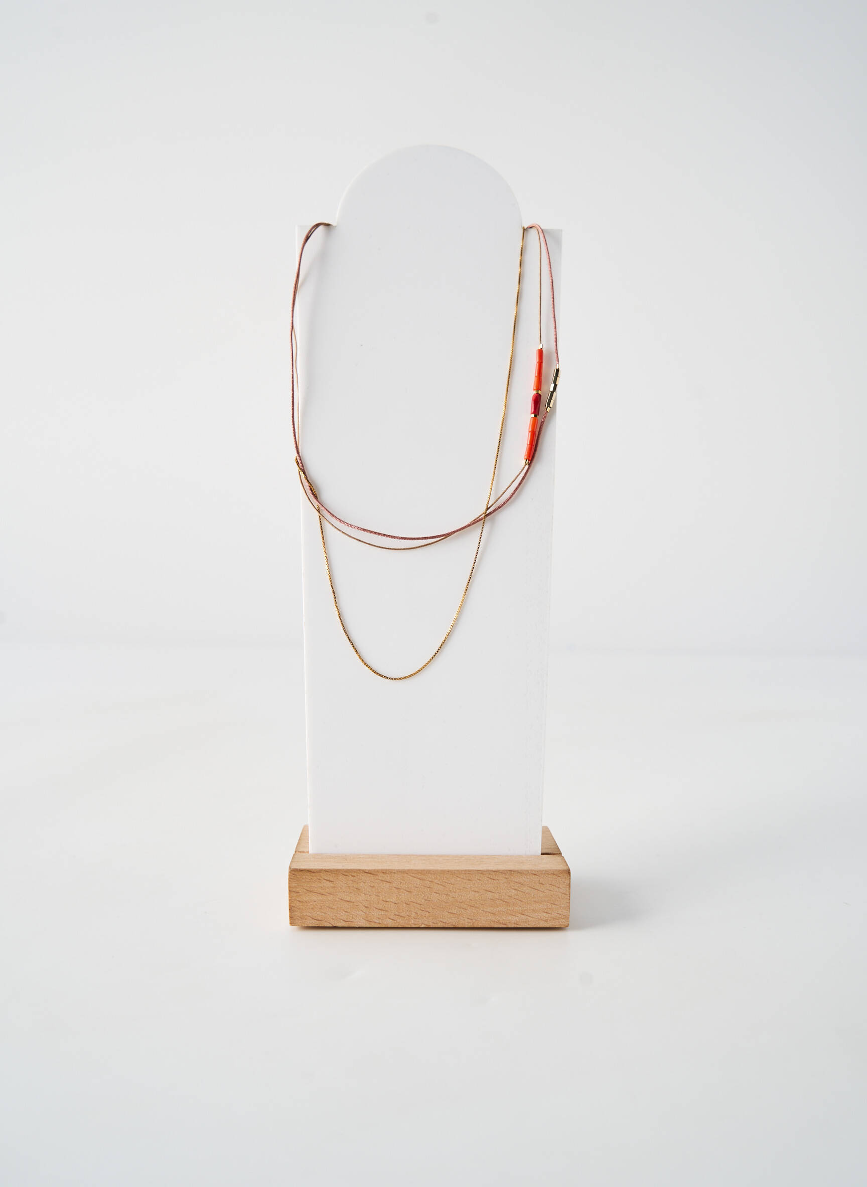 Kaklaraištis perlų ornamentas oranžinė BY GARANCE moteris