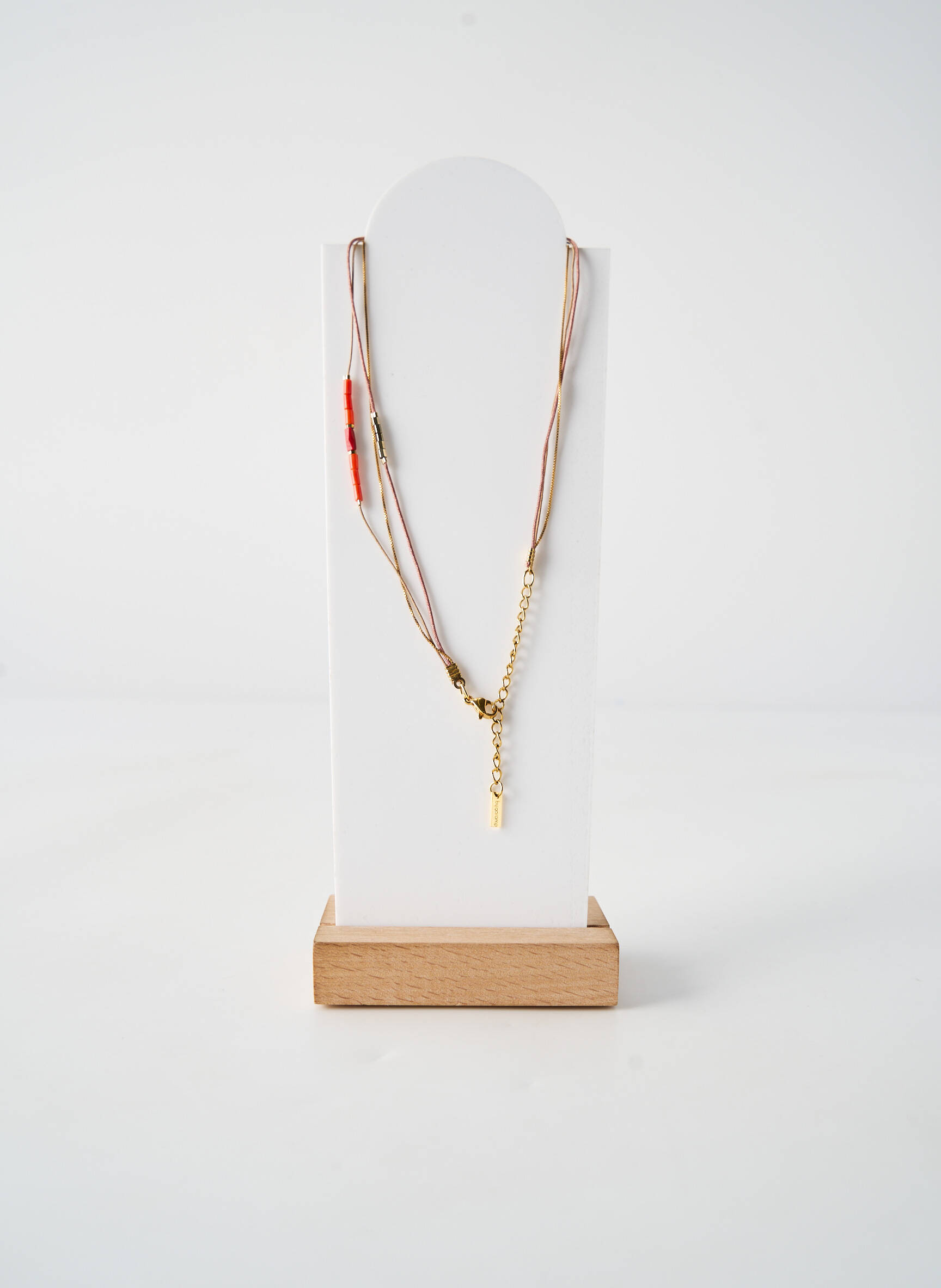 Kaklaraištis perlų ornamentas oranžinė BY GARANCE moteris