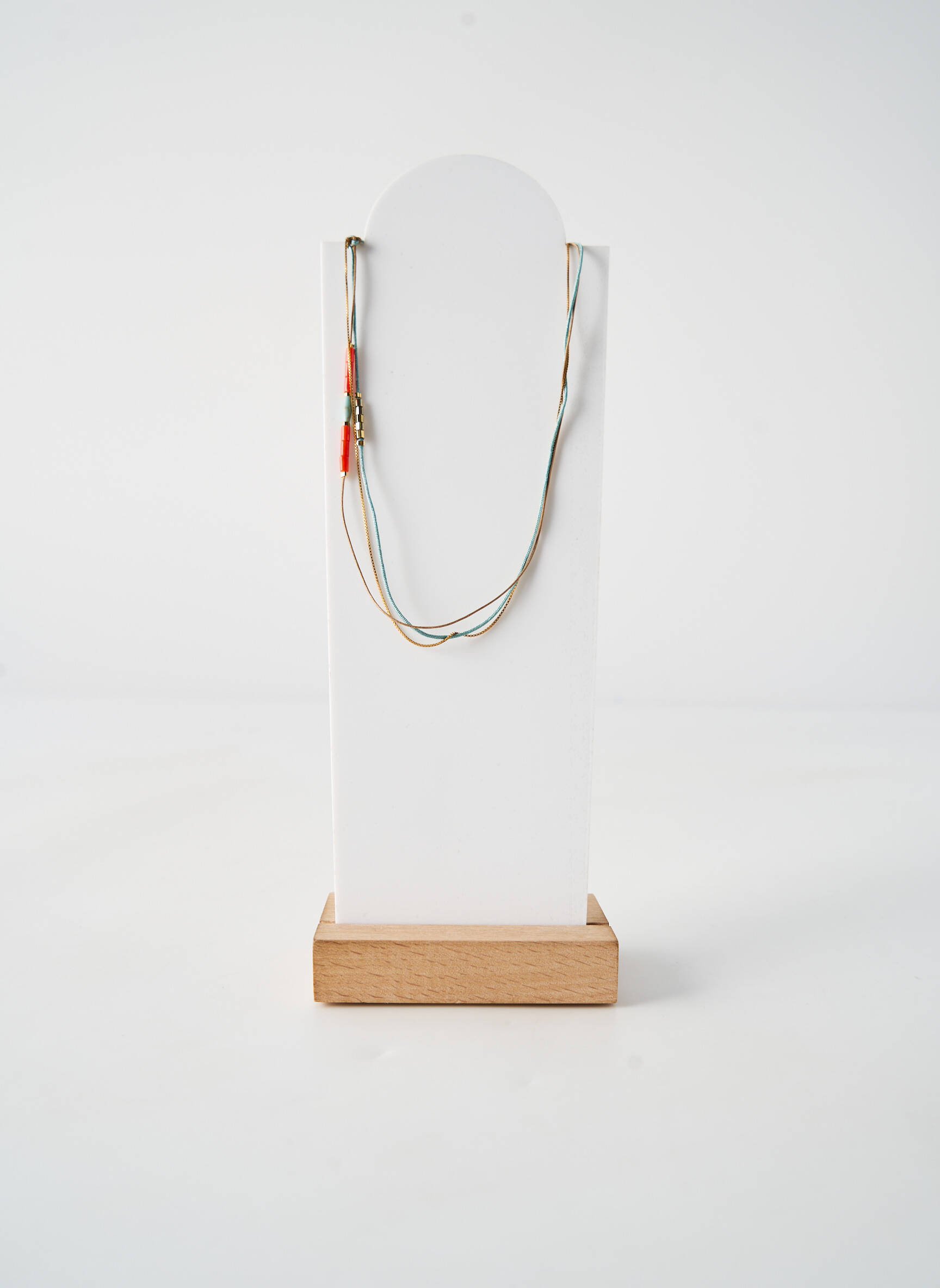 Kaklaraištis perlų ornamentas oranžinė BY GARANCE moteris