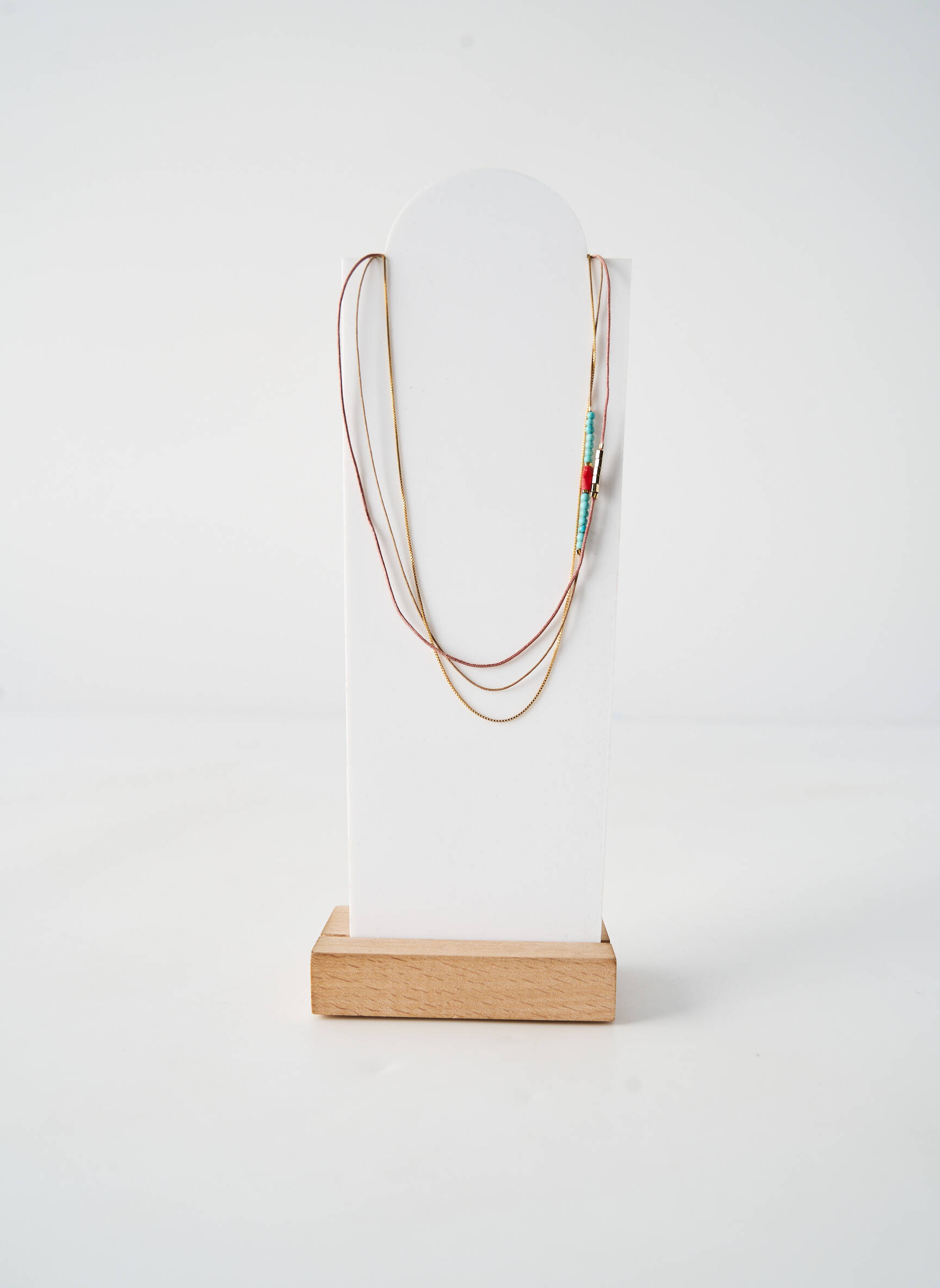Kaklaraištis perlų ornamentas mėlyna BY GARANCE moteris