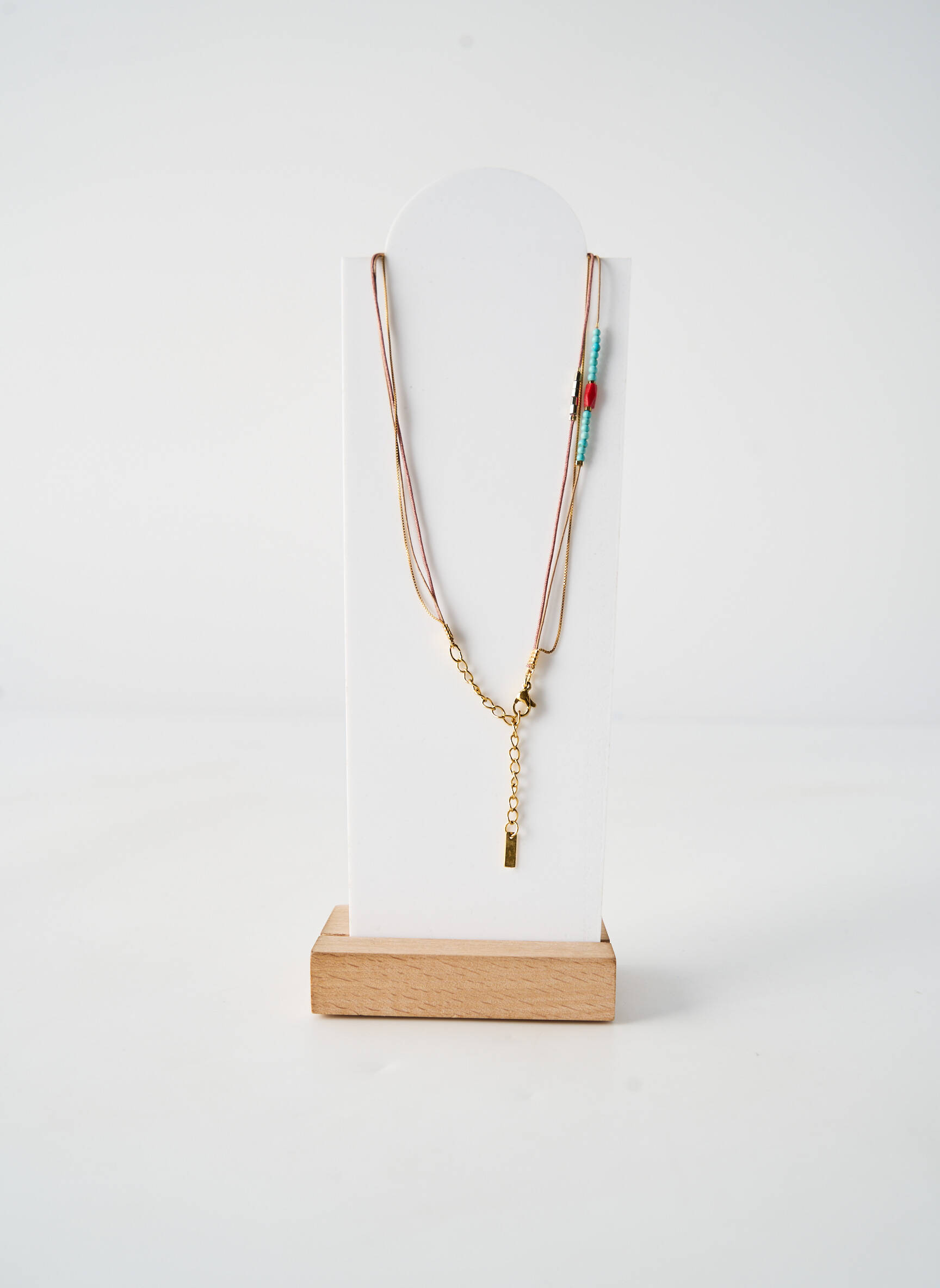 Kaklaraištis perlų ornamentas mėlyna BY GARANCE moteris