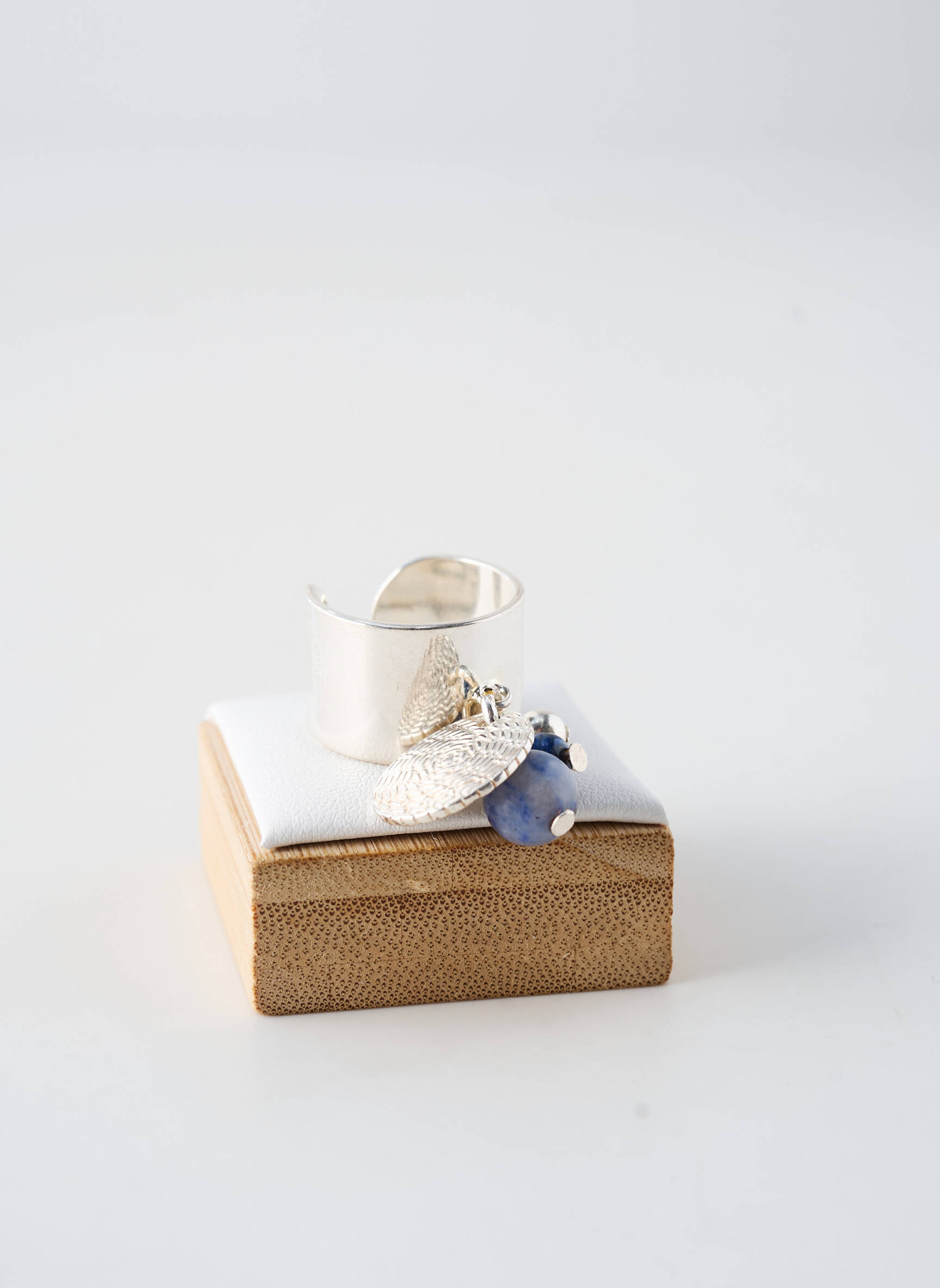 Žiedas sidabruoti medžiagos tamsiai mėlyna SECRET DE CUIR moteris