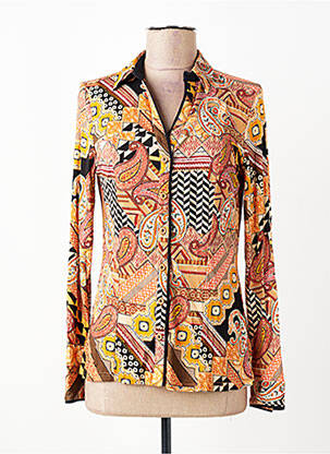 Moteriškas marškinys centrinė iškirptė ilgos rankovės oranžinė TINTA STYLE moteris