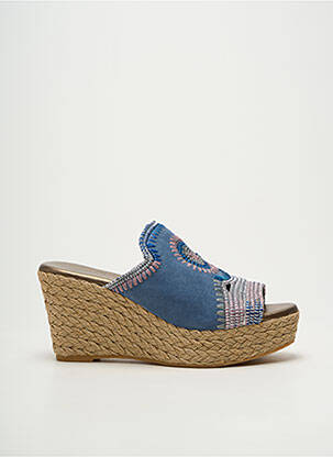 Mule/sabotai satino audinys kulnas nuo 7 iki 9 cm mėlyna ANGEL DE LA GUARDA moteris