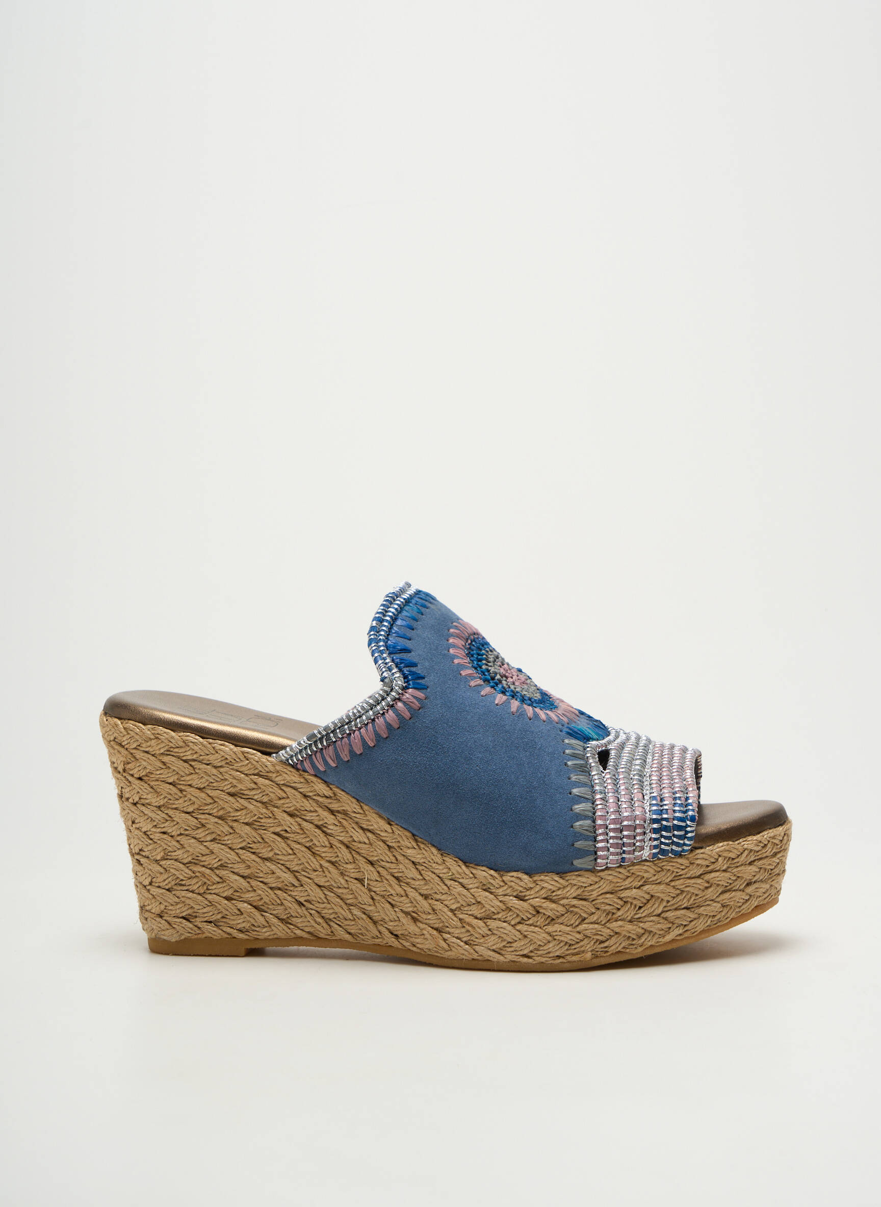 Mule/sabotai kompensuotas kulnas kulnas nuo 7 iki 9 cm mėlyna ANGEL DE LA GUARDA moteris