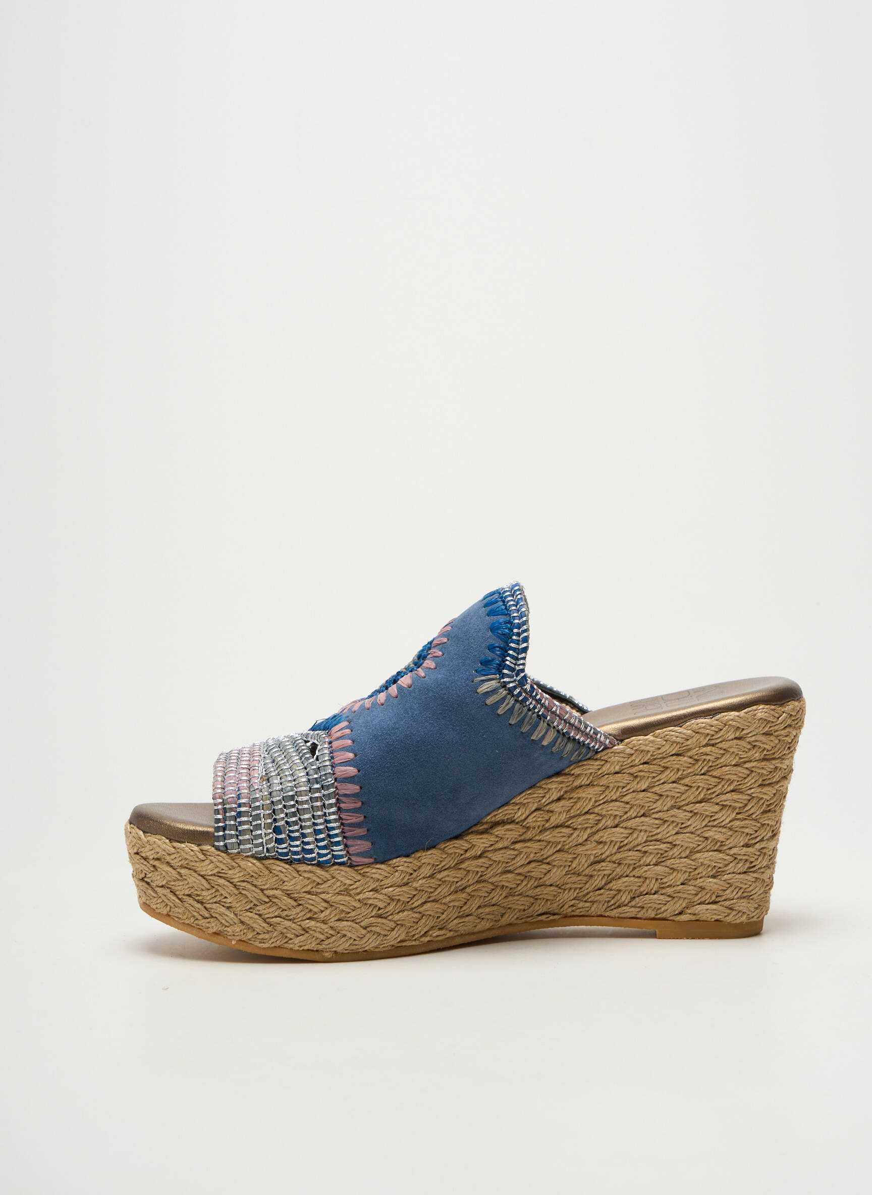 Mule/sabotai kompensuotas kulnas kulnas nuo 7 iki 9 cm mėlyna ANGEL DE LA GUARDA moteris