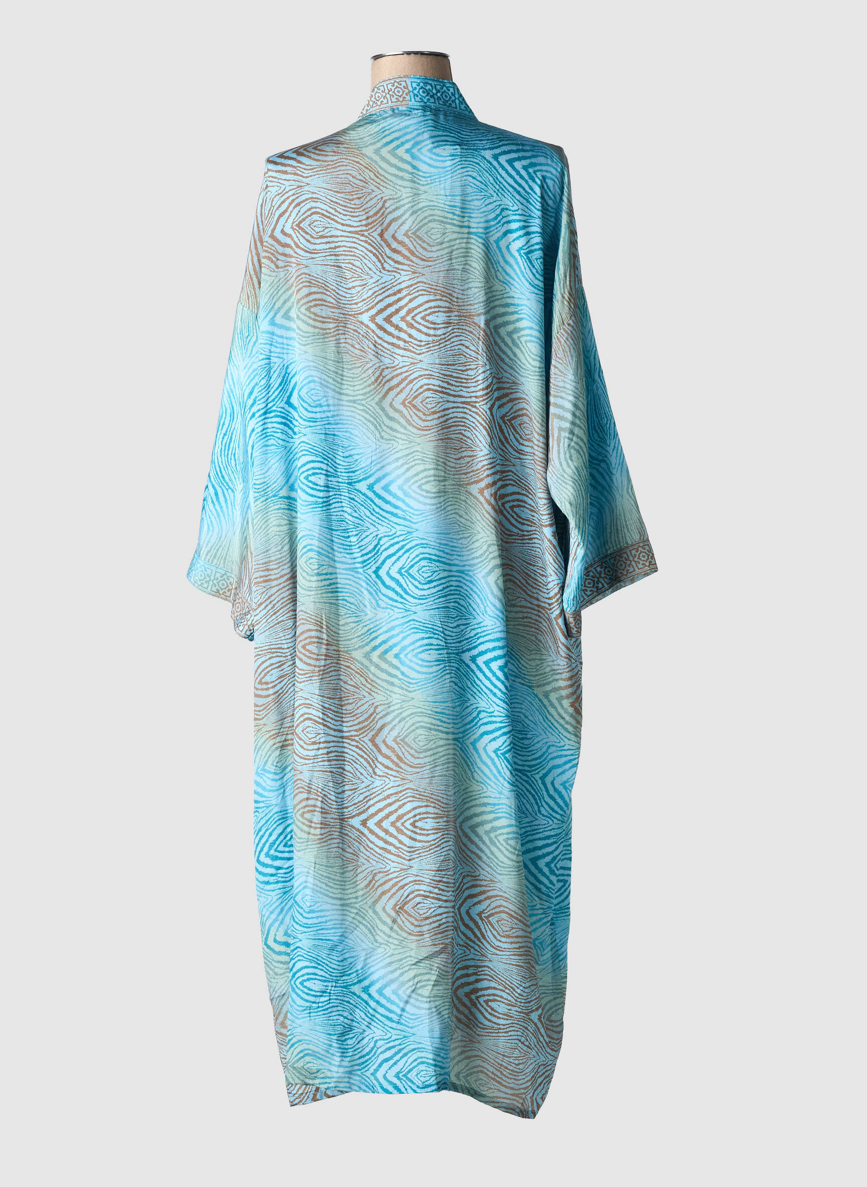 Kimono striukė fantazijos raštas mėlyna LAUREN VIDAL moteris