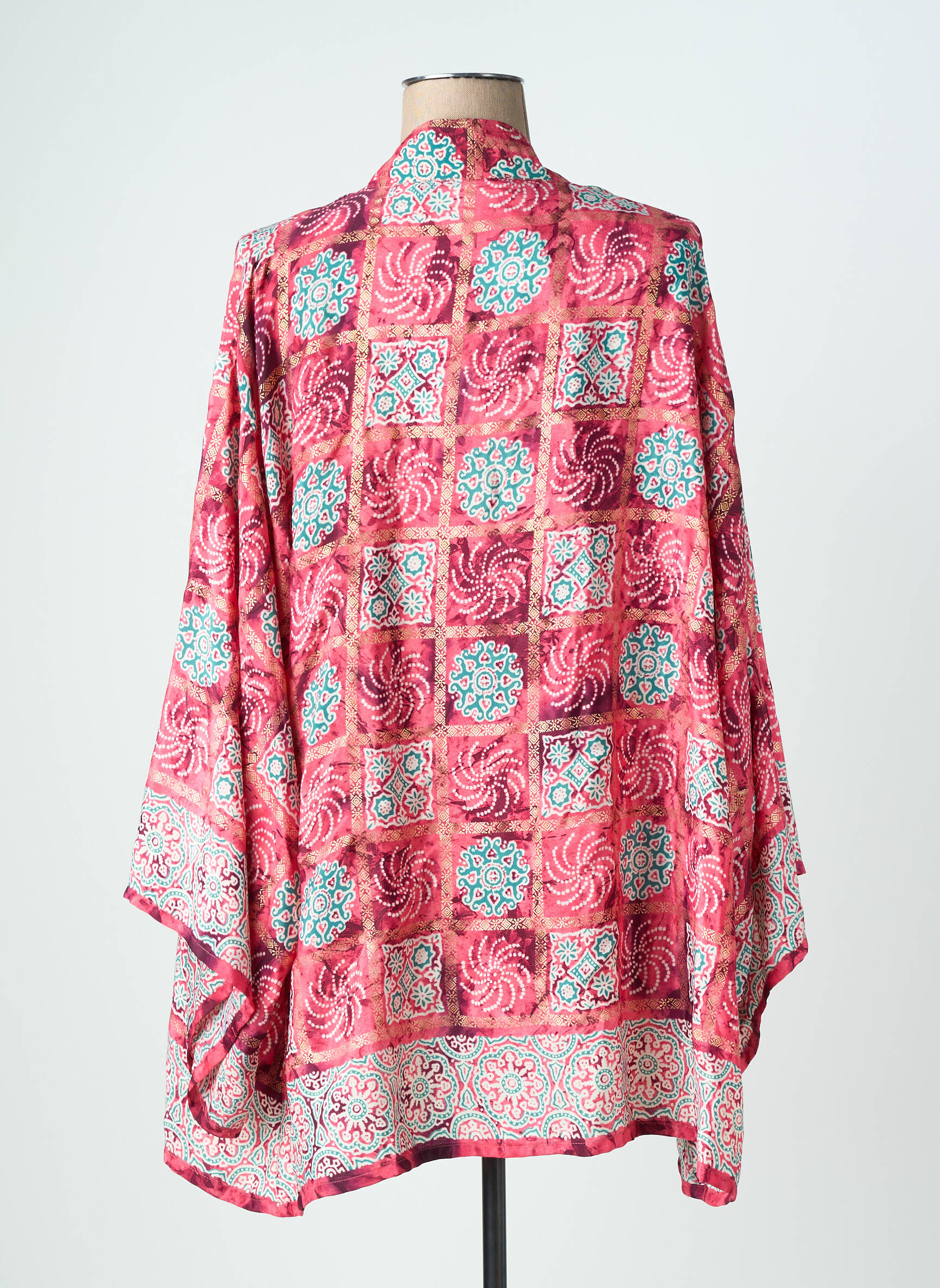 Kimono striukė fantazijos raštas rožinė LAUREN VIDAL moteris