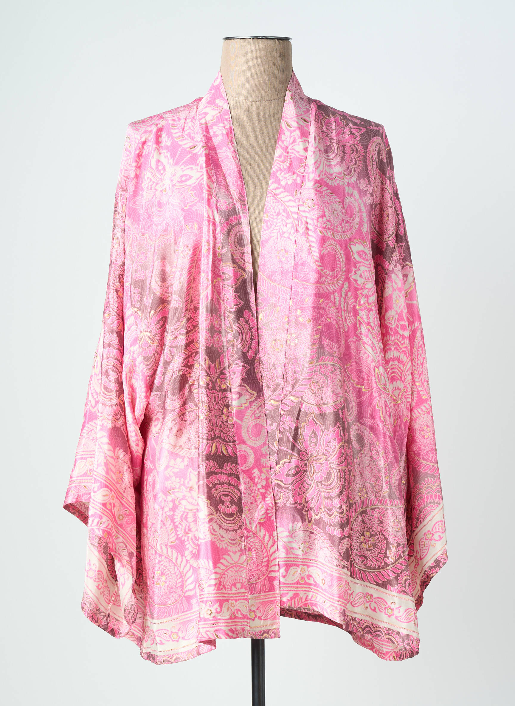 Kimono striukė ilgos rankovės rožinė LAUREN VIDAL moteris